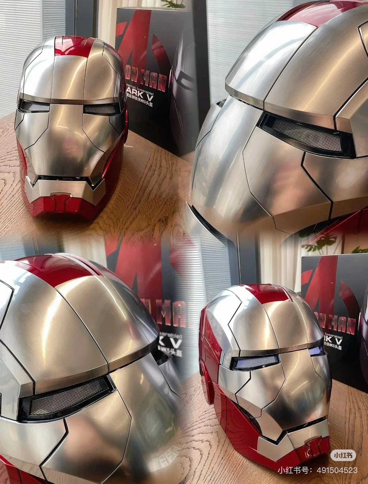 Marvel 1/1 Iron Man Jarvis Mk5 Mk50 Helmet Wearable Automatic Voice-Activated Electric Open And Close Series Childrens Toy Gift