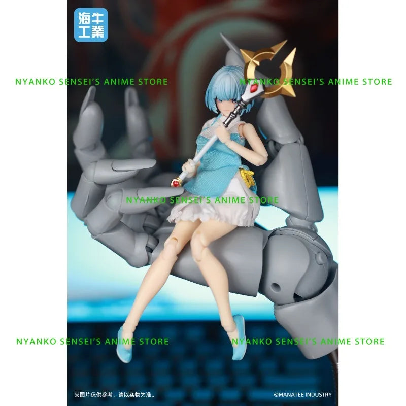 In Stock Sea Cow Industry 1/12 Scale 15cm MI-01 Desktop Battle Chronicles Inanna Blue Hair Action Figure Anime Model Collectible