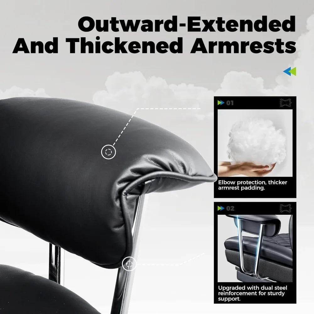 Big and Tall Office Chair, High Back Leather Gaming Chair with Footrest, Executive Ergonomic Office Chair with Pocket