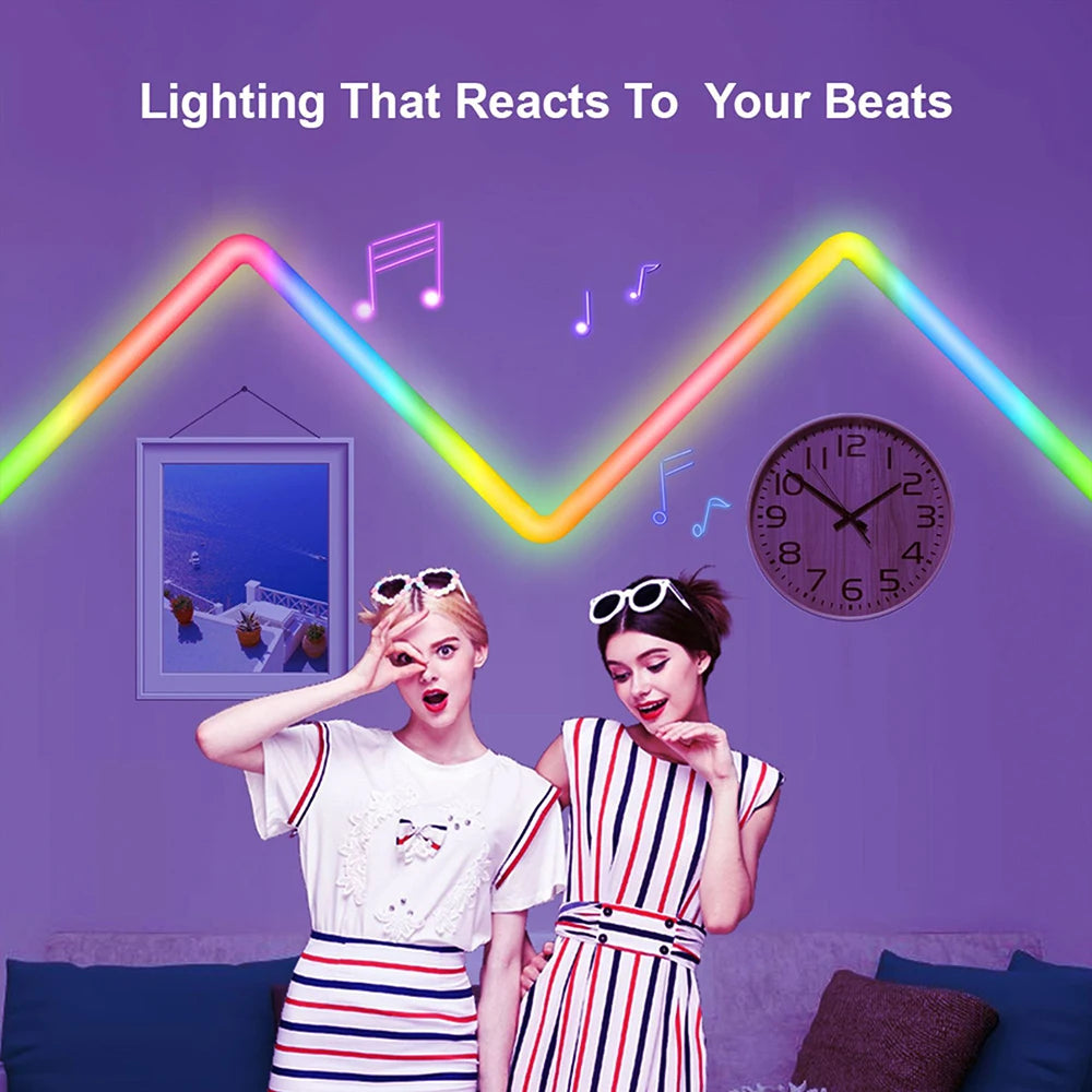 Smart TuYa Wifi APP Control RGB LED Wall Lights For Gaming TV Bedroom Decoration Music Atmosphere Lamps LED Night Lights