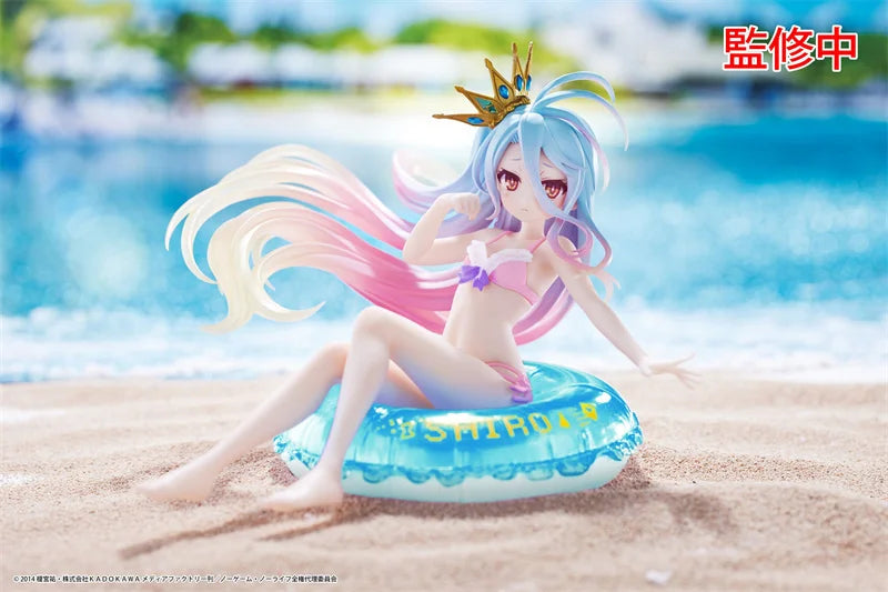 In Stock Original TAITO AFG NO GAME NO LIFE Shiro Swimming circle swimsuit styling PVC Anime Figure Action Figures Model Toys