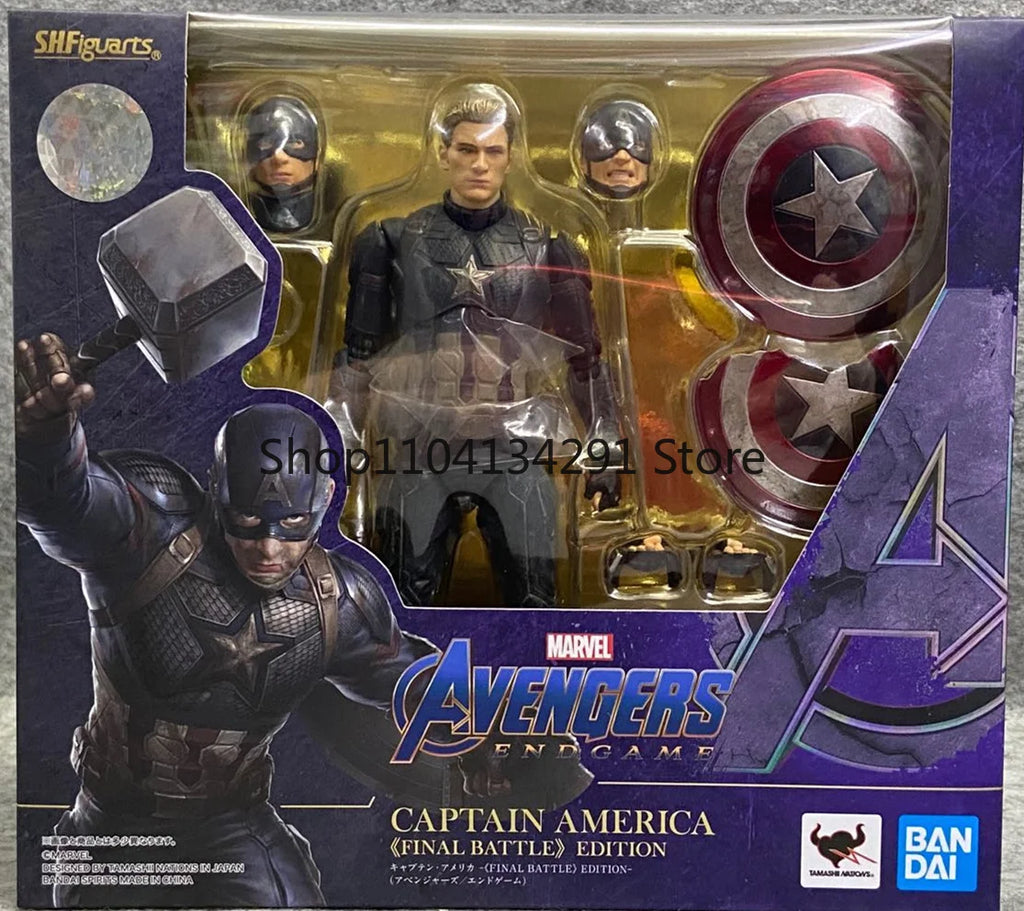 Origina Bandai Avengers：Endgame Spider-Man Iron-Man Captain America S.H.Figuarts Anime Action Figure Collection Figurine Gift