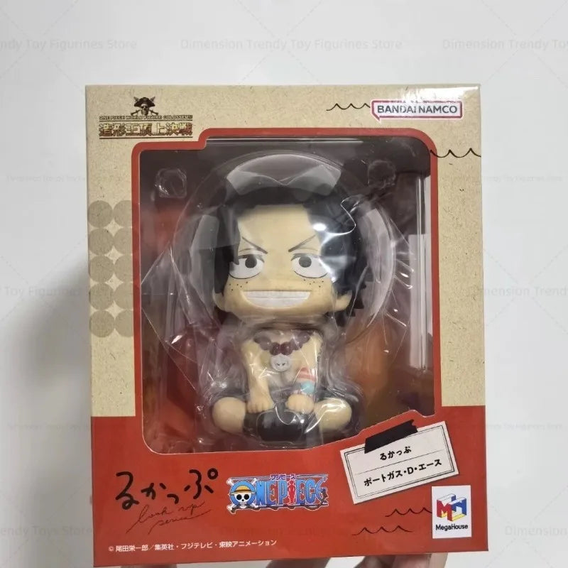 In Stock Look Up Anime One Pice Kwaii Q Ver. Portgas D. Ace Action Figurine PVC Model Collection Doll Toys DT