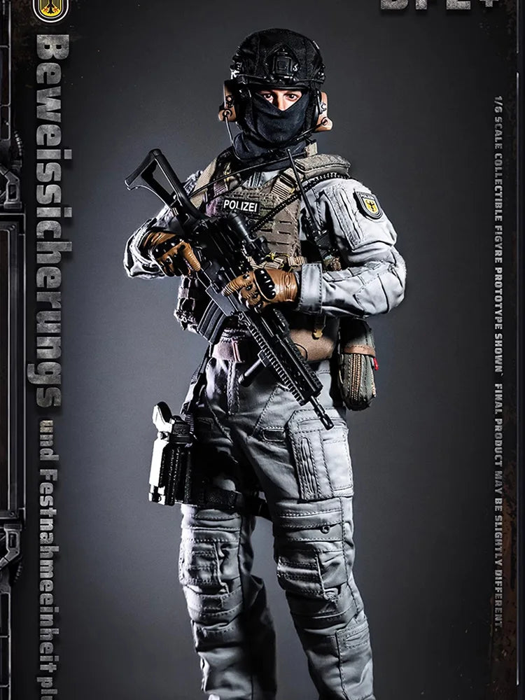 KT8008 1/6 BFE+ Counter Terrorism PolIze Force Cloth Man Action Figure Mini Static Rifle Model Ornament 12" Full Set Soldier