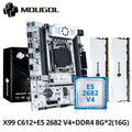 MOUGOL X99 Gaming Motherboard Set C612 Chipset TPM2.0 Pin with Xeon E5-2682 V4 CPU & 16GB(2x8GB) DDR4 2133MHz RAM M.2 NVME SATA3