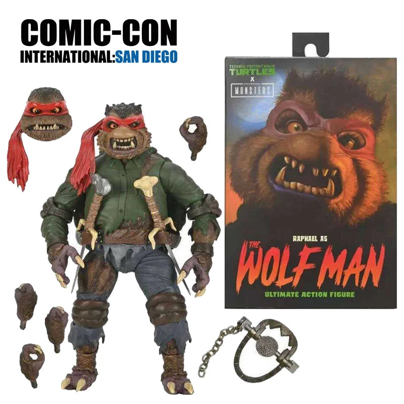 NECA Universal Monsters x Teenage Mutant Ninja Turtles Ultimate Raphael as the Wolf Man 7” Scale Action Figure