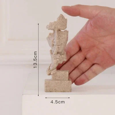 Bronze Silence Is Golden Statue Ornaments Abstract Figure Sculpture Resin Crafts Creative Interior Home Decor Modern Figurines