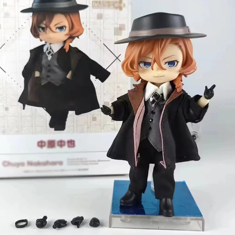 In Stock  Chuya Figurine Bungou Stray Dogs Nendoroid Gsc Nakahara Chuya Figure #676 Model Anime Pvc Collection Ornament Toy Gift