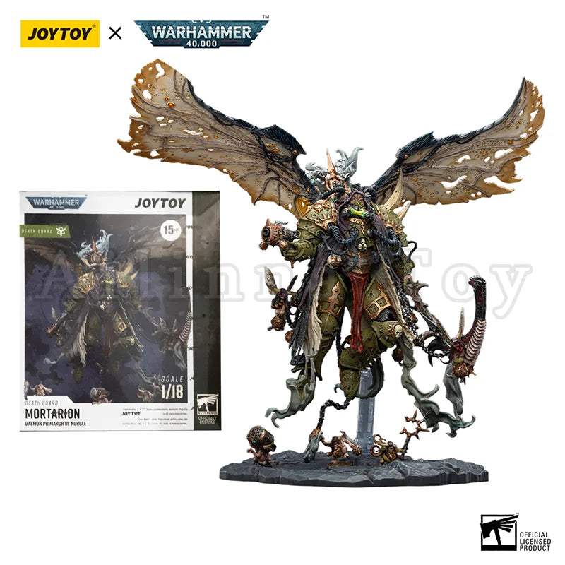 JOYTOY 1/18 Action Figure 40K Mortarion,Daemon Primarch of Nurgle with Ancient weapons 'The Lantern' and 'Silence'