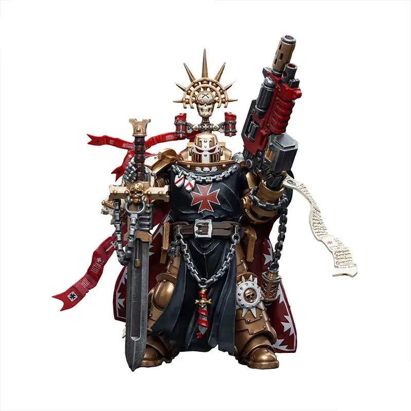 JOYTOY Warhammer 1/18 Action Figure Black Templars High Marshal Helbrecht Model Toy Boy Gifts 3.75inch