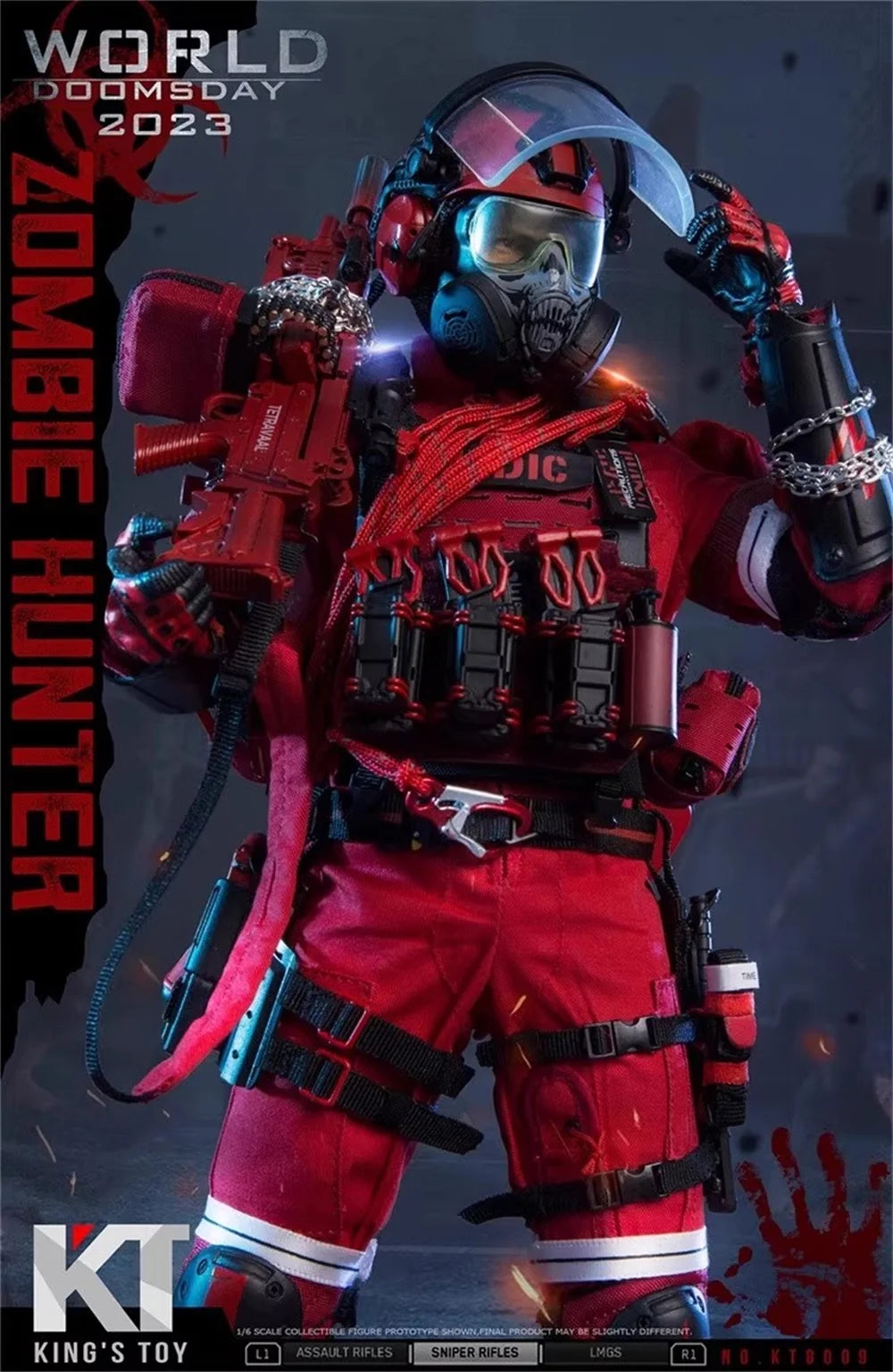In Stock For Sale 1/6 KING TOYS KT-8009 Male Soldier Doll Zombie Killer Hunter Full Sett Moveable Action Figure About 12"