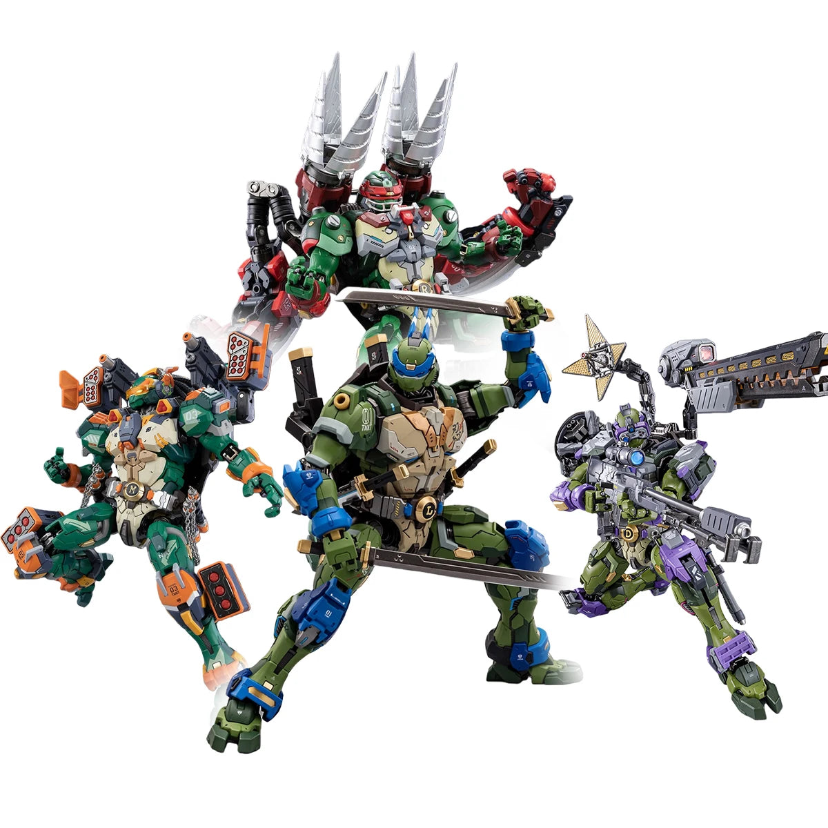 HIPLAY HEATBOYS Mecha Alloy Armor TMNT 4-Turtle Action Figure