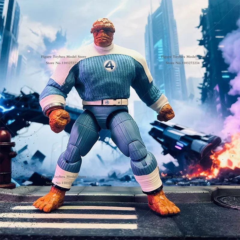 1/12 Comic Fantastic 4 Thing Man Action Figure Blue White Mini Sweater Top Toys Clothes Accessory For 6" Ml Soldier Decoration
