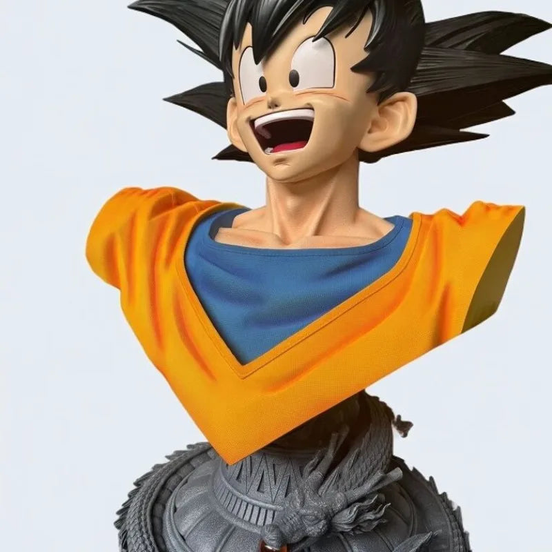 90cm Dragon Ball Figure Son Goku Half-body Statue Can Glow Anime Collection Model Resin Desktop Ornaments Children Toys Gift