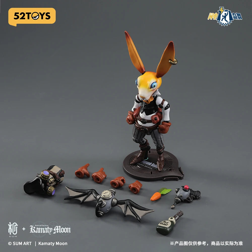 52TOYS 9,5 cm große Steampunk-Hase-Actionfigur, Sammlerstück, Tischdekoration, kreatives Geschenk für Geburtstagsfeiern