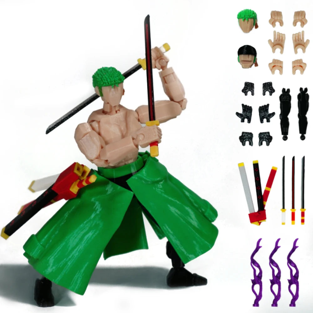 3D Printed ONE PIECE Monkey D Luffy Nika Toys Action Figures Anime Multi-Jointed Shapeshift Toy Mannequin Ornaments Model Gifts
