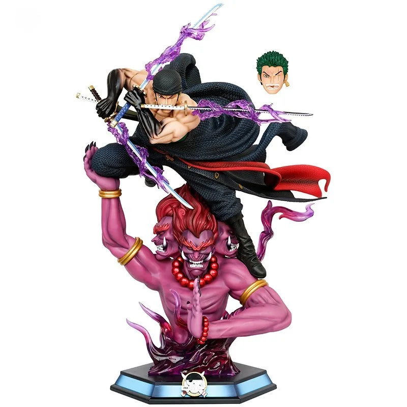 50cm ONE PIECE Anime Peripherals Purgatory Roronoa Zoro Action Figure Pvc Model Desktop Decoration Statue Birthday Gifts Toy Kid