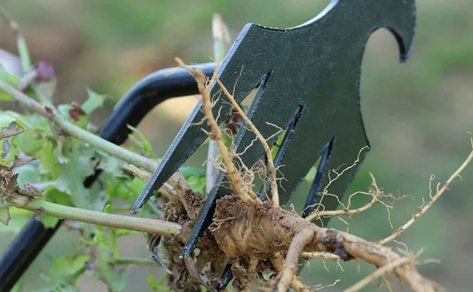4 Teeths - Multifunctional Hand Weeder for Garden - Durable & Portable Garden Weeding Tool for Vegetable Gardening & Farm Planti