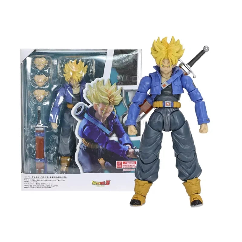 Dragon Ball Z Super Saiya Anime Figure SHF Goku Gohan Trunks Boy From Future Collection Model Action Figure Toys Birthday Gifts
