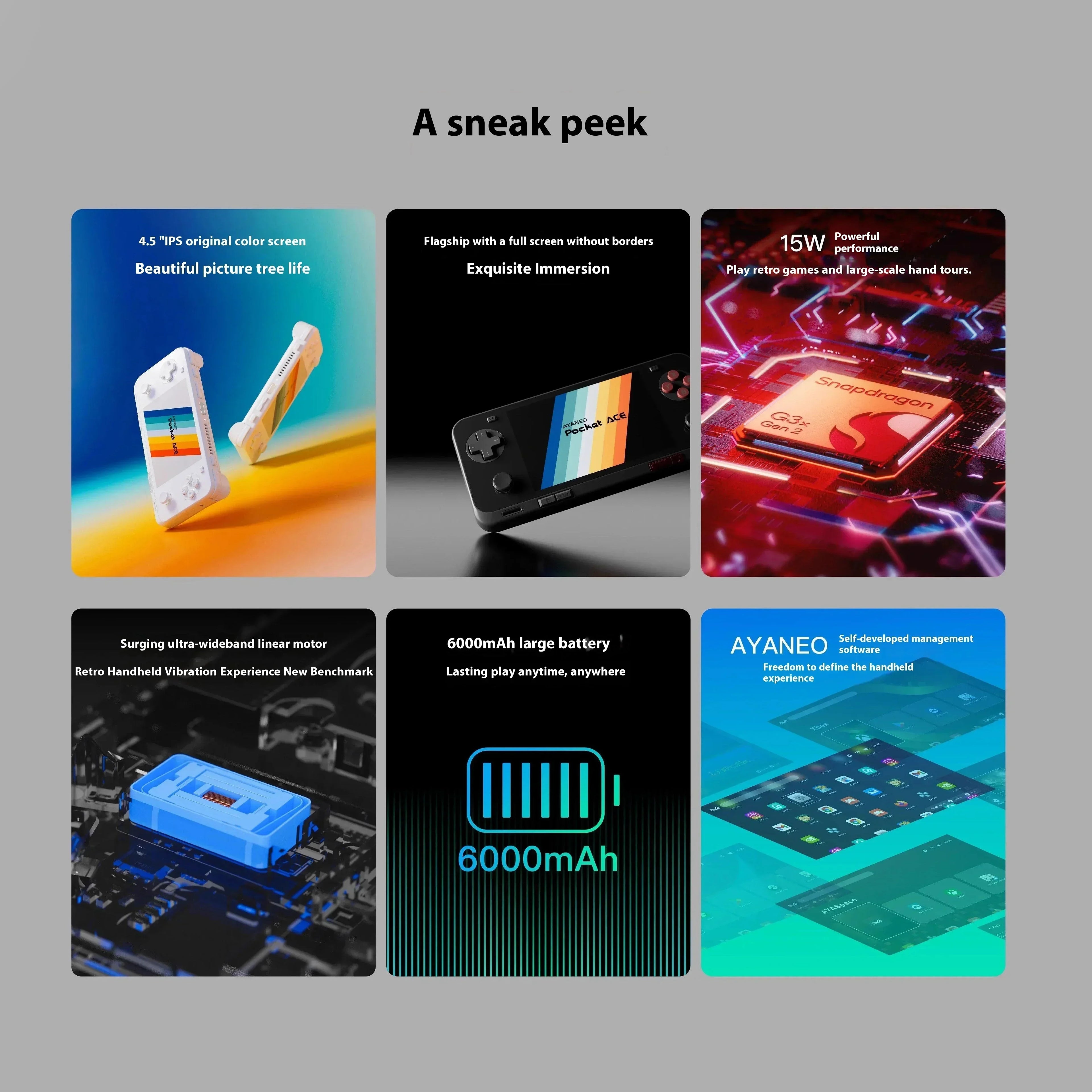 AYANEO Pocket ACE Game Console G3X Gen2 Long battery life 4.5-inch HD LCD screen Android Handheld Game Accessories Gifts