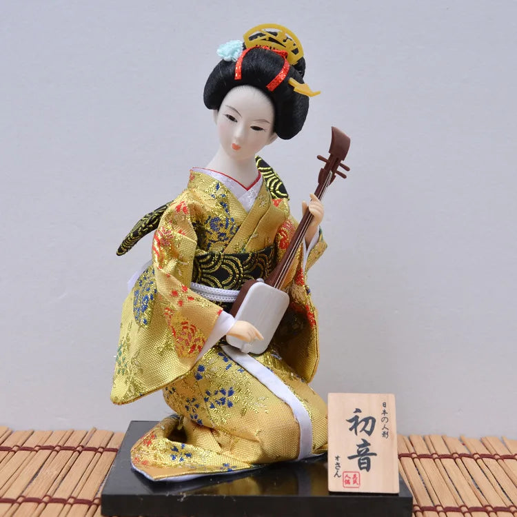 12inch Japanese Geisha Doll Statuette Sitting Figurine Japanese Kimono Kokeshi Kabuki Geisha Handicraft Ornament Birthday Gift
