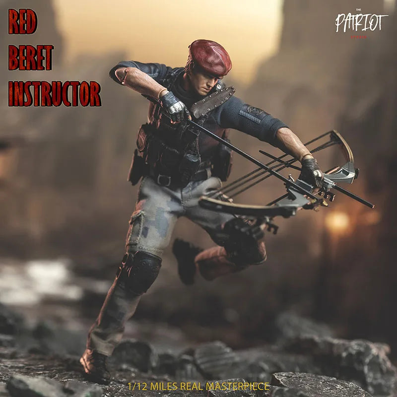 Patriot Studio 1/ 12 Handsome Red Beret Instructor Male Soldier Full Set Fit 6inch Action Figure Model with Bow Arrow Equipment