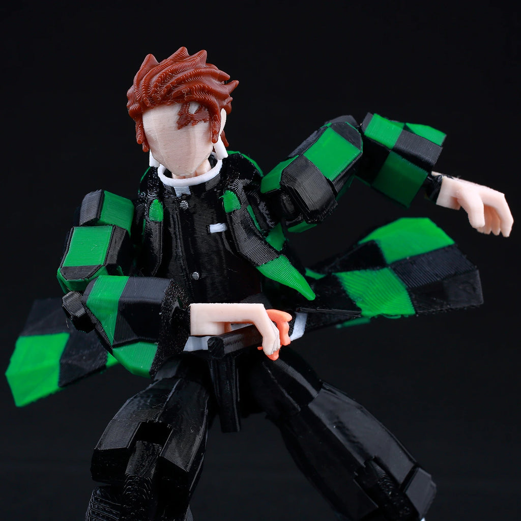 9L 3D-gedruckter Tanjiro Kamado Demon Slayer Lucky T13 Dummy 13 bewegliche Shapeshift-Actionfiguren Schaufensterpuppenspielzeug für Anime-Fans