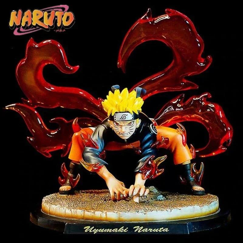 Hot Naruto Anime Figure Uzumaki Naruto Nine Tails 20cm Action Figures PVC Statue Kawaii Model Toy Doll Children Collection Gift