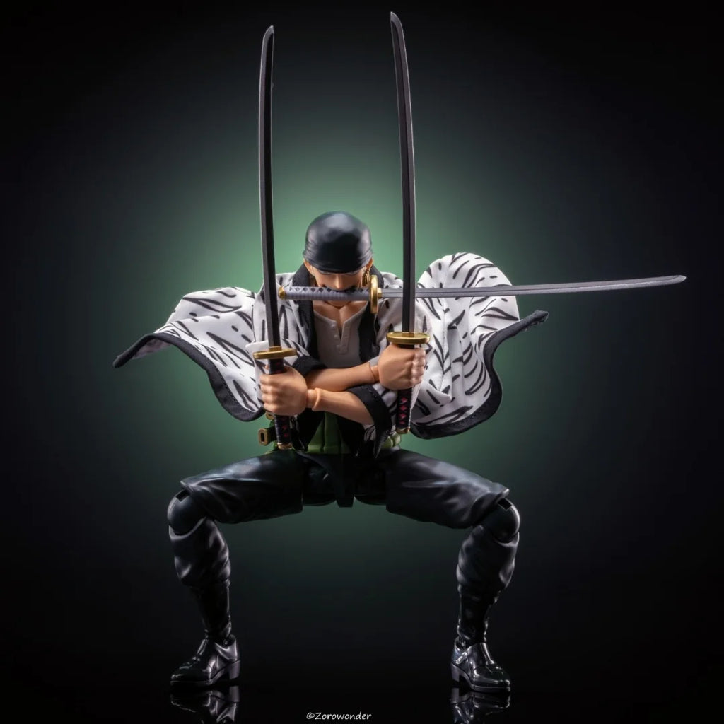 Едно парче SHF Аниме НОВО Ръчно изработено Roronoa Zoro шал от Alabasta, ШАПКА, палто, вградено от желязна тел, подходящо за играчки 1/12