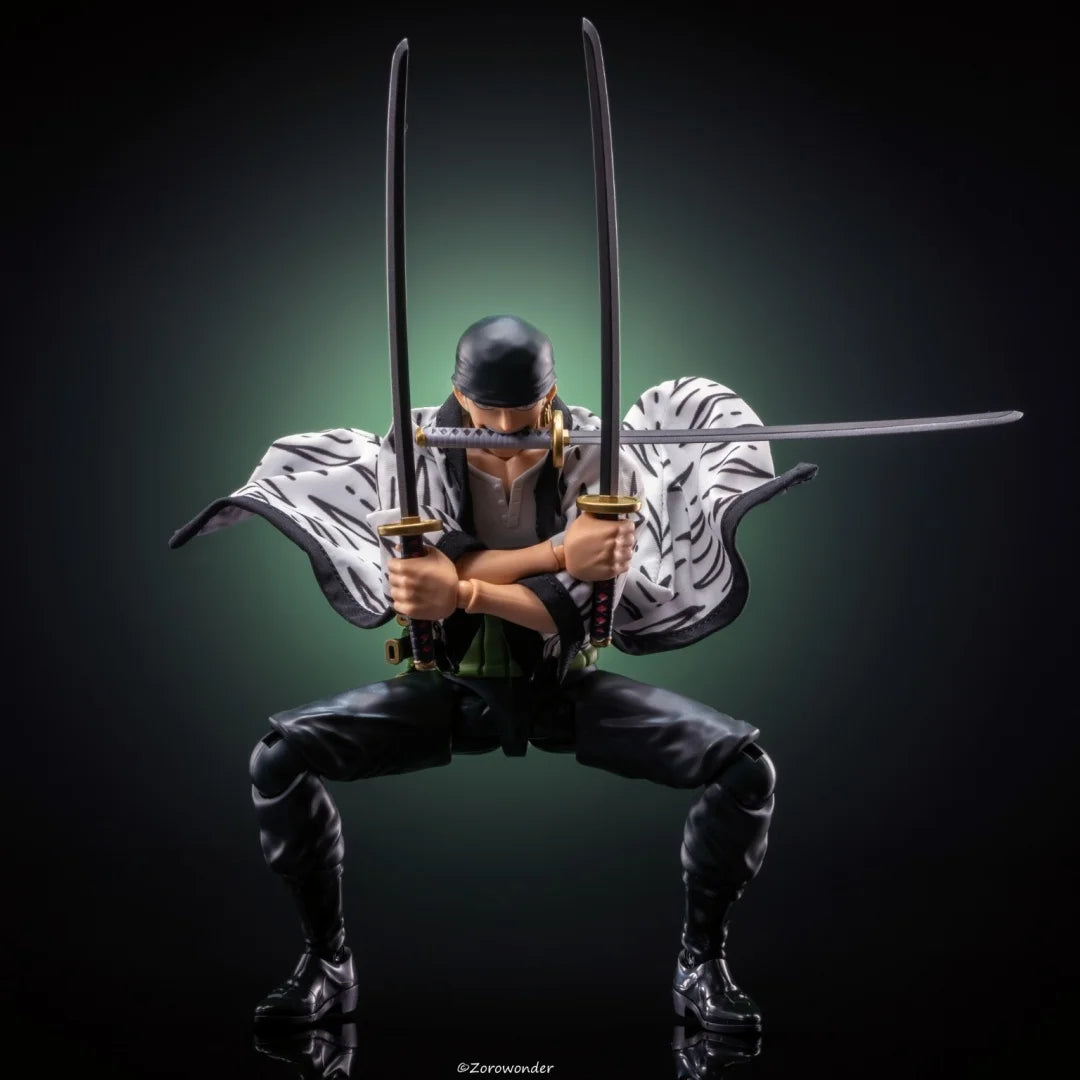 Едно парче SHF Аниме НОВО Ръчно изработено Roronoa Zoro шал от Alabasta, ШАПКА, палто, вградено от желязна тел, подходящо за играчки 1/12
