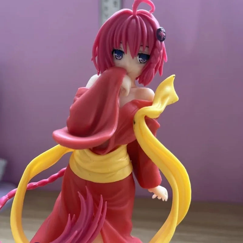 Japanese Kimono Black Kawaii Anime Figurine Bathing Robe Anime Pretty Girl Model Box Set