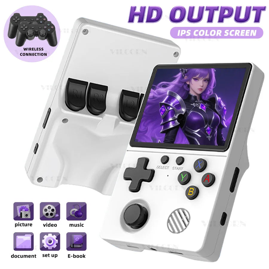 3.5 Inch Pocket Portable Video Game Console Open Source Handheld Game Player with 22000+ Games for PS1 GBA Retro Emulator