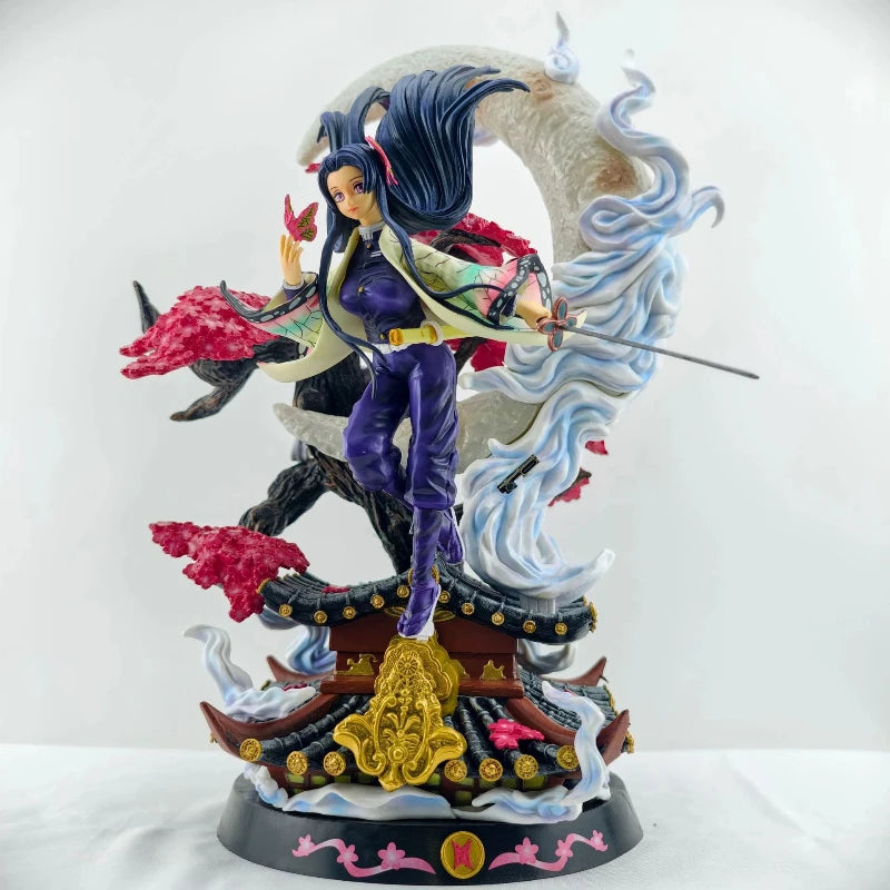 Demon Slayer Kochou Kanae Figure 39cm Uncensored Light Up Anime Statue Scene Model Desk Decor Collectible Gift Toy