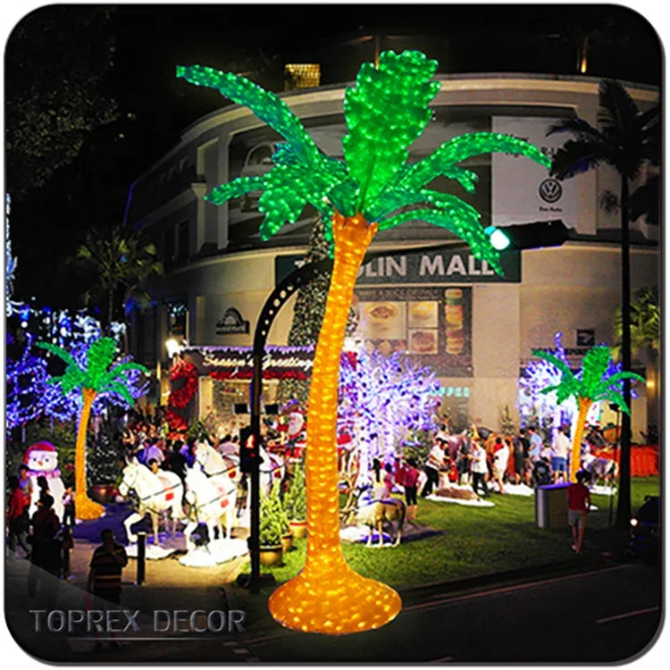 Best-Selling Outdoor Acrylic Palm Tree LED Light Stylish Artificial Metal Mushroom Garden for Street or Yard Decorations