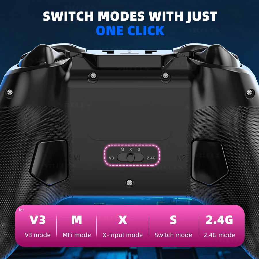 G6 Bluetooth-Compatible Game Controller For IOS/Android Gamepad For PC Hall rocker Six-axis Dual Vibration Joystick For Switch
