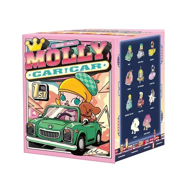 POP MART Molly Car Car Series Mystery Action Figure Anime PVC 100% Original Collectible Desktop Ornament Doll Toy