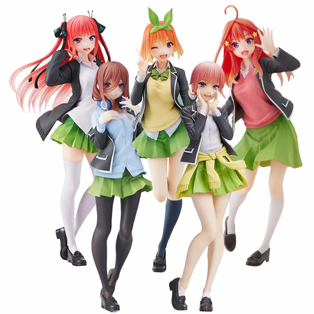 Anime-Figur Nino, 20 cm, schwarze Jacke, College-Uniform, The Quintessential Quintuplets, stehendes Modell, Puppen, Spielzeug, Geschenk, PVC-Material