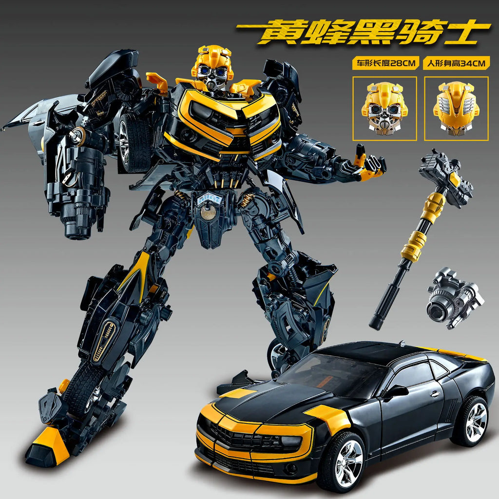 31CM Transformation Optimus Prime Robot Car Toys Truck Head Metal Weapons Suit Gold Black Autobots Action Figure Model Toys Gift