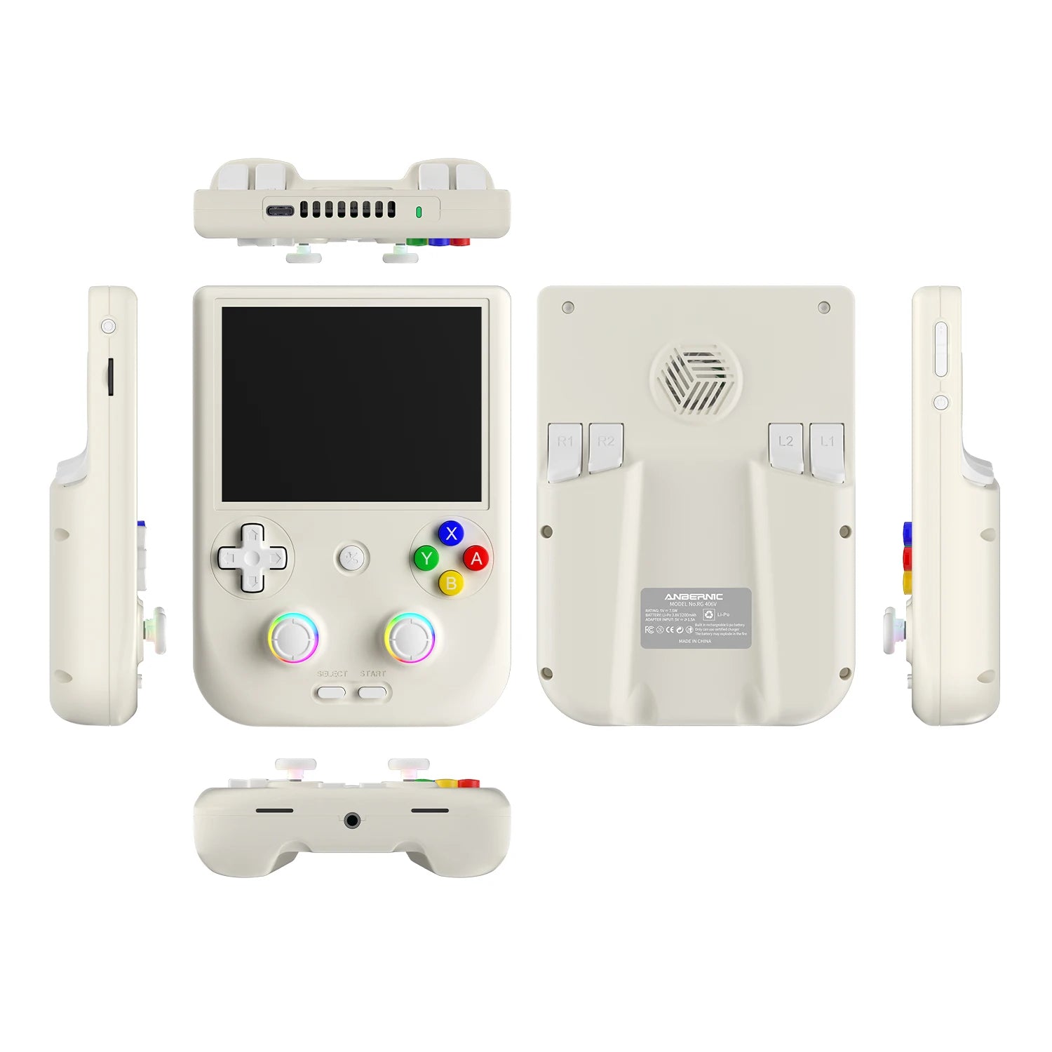 ANBERNIC RG406V Portable Game Console 4’’ IPS Touch Screen Android 13 Unisoc T820 64-bit Game Player 5500mAh RGB lighting
