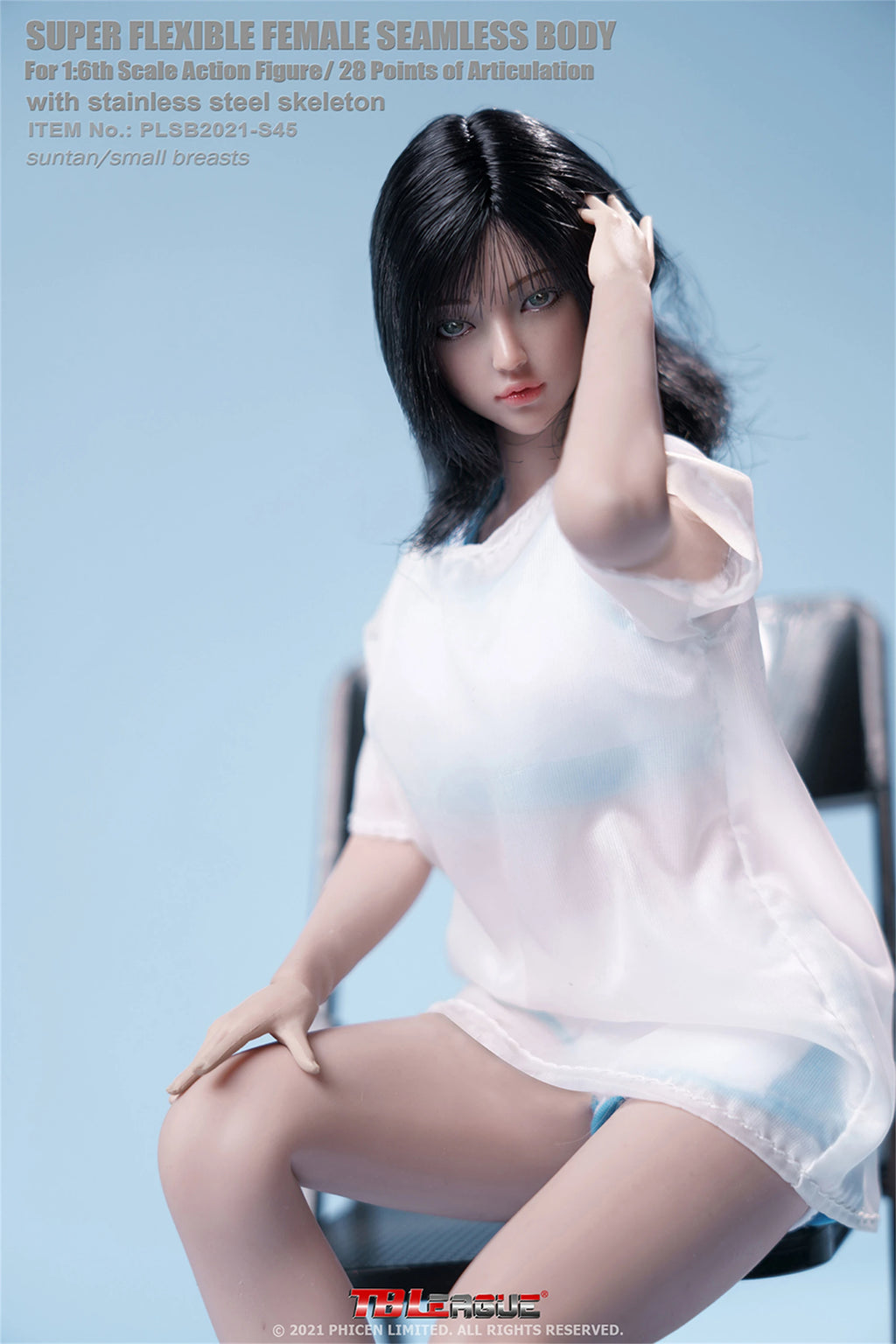 TBLeague PLSB2021-S45 1/6 Suntan Super-Flexible Seamless Bodies Rubber Layer Small Breast Action Figure With Head Sculpt