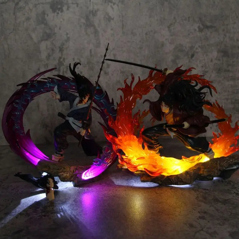 Hot 21cm Demon Slayer Kokushibo Tsugikuni Yoriichi Figure Gk Fierce Battle Action Figurine Pvc Statue Model Dolls Decor Toys