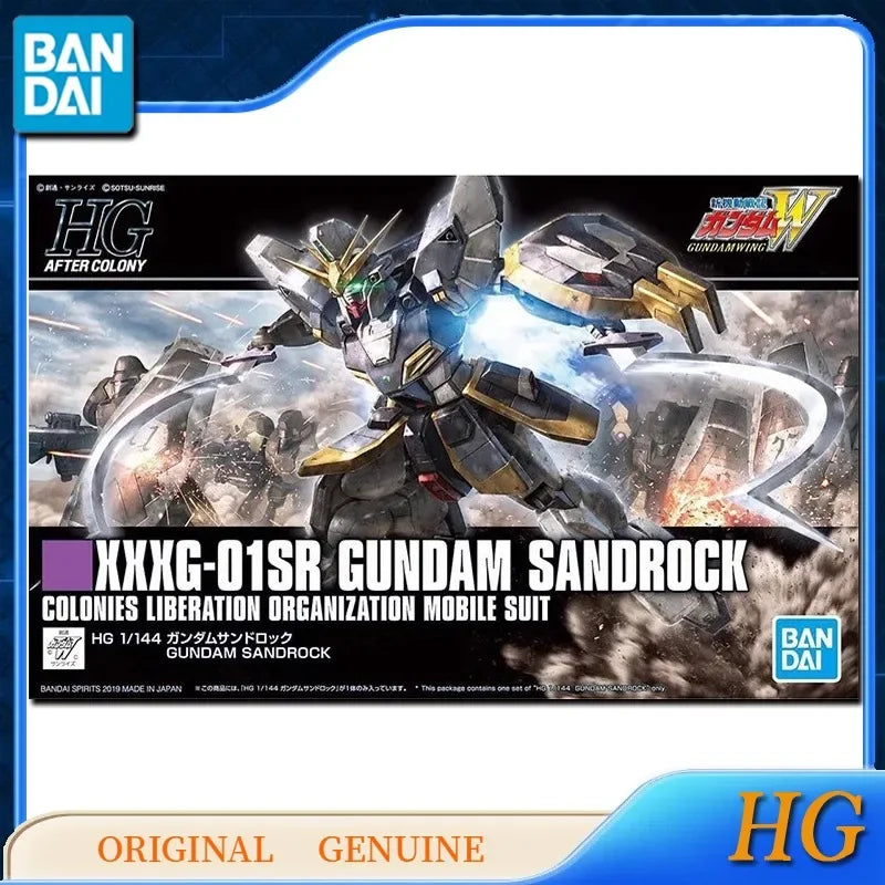 Bandai Original Genuine HG XXXG-01SR GUNDAM SANDROCK Anime Action Figures Toys for Boy Girl Kid Gift Collectible Model Ornaments