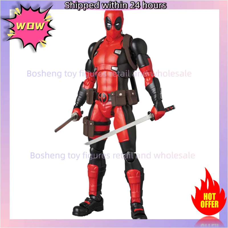 Original Medicom Toy Reissue Mafex 082 Deadpool Gurihiru Art Ver No.082 In Stock Anime Action Collection Figures Model Toys