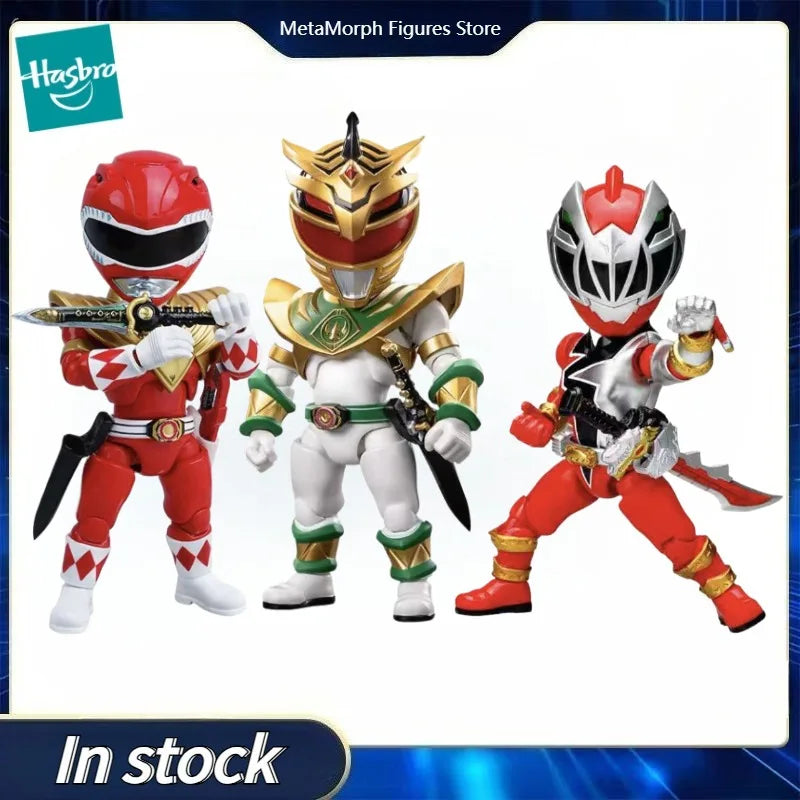 Original Hasbro Innovation Point Action Q Figure Power Rangers Red Ranger & Lord Drakkon & Dino Fury Anime Figure Collection