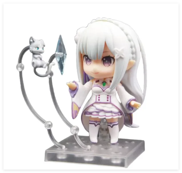 Nendoroid Re:Zero Emilia #751 Q Version Posable Anime Figure Face Swap Cute Collectible Model Desktop Decoration Gift In Stock