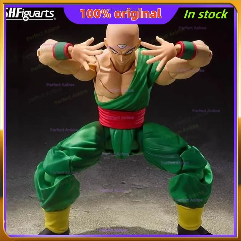 Bandai S.H.Figuarts Genuine Original Dragon Ball Z Tien Shinhan Chiaotzu Set Model Anime Action Figure Toys for Children Gifts