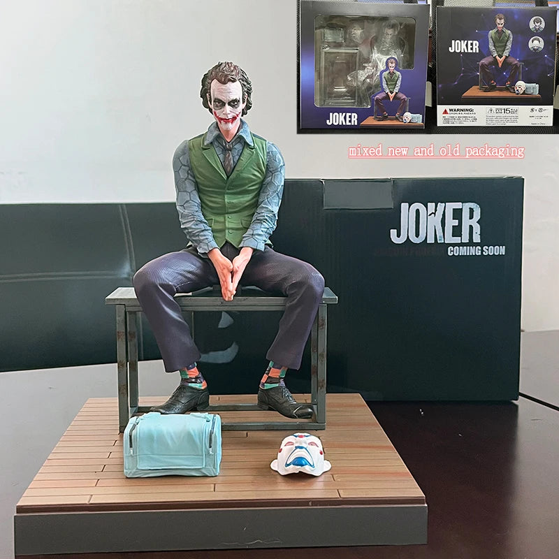 Anime Harley Quinn Joker Heath Ledger Clown Figure Joker Figure Read Book Sitting Posture Action Model Toy Helloween Gifts