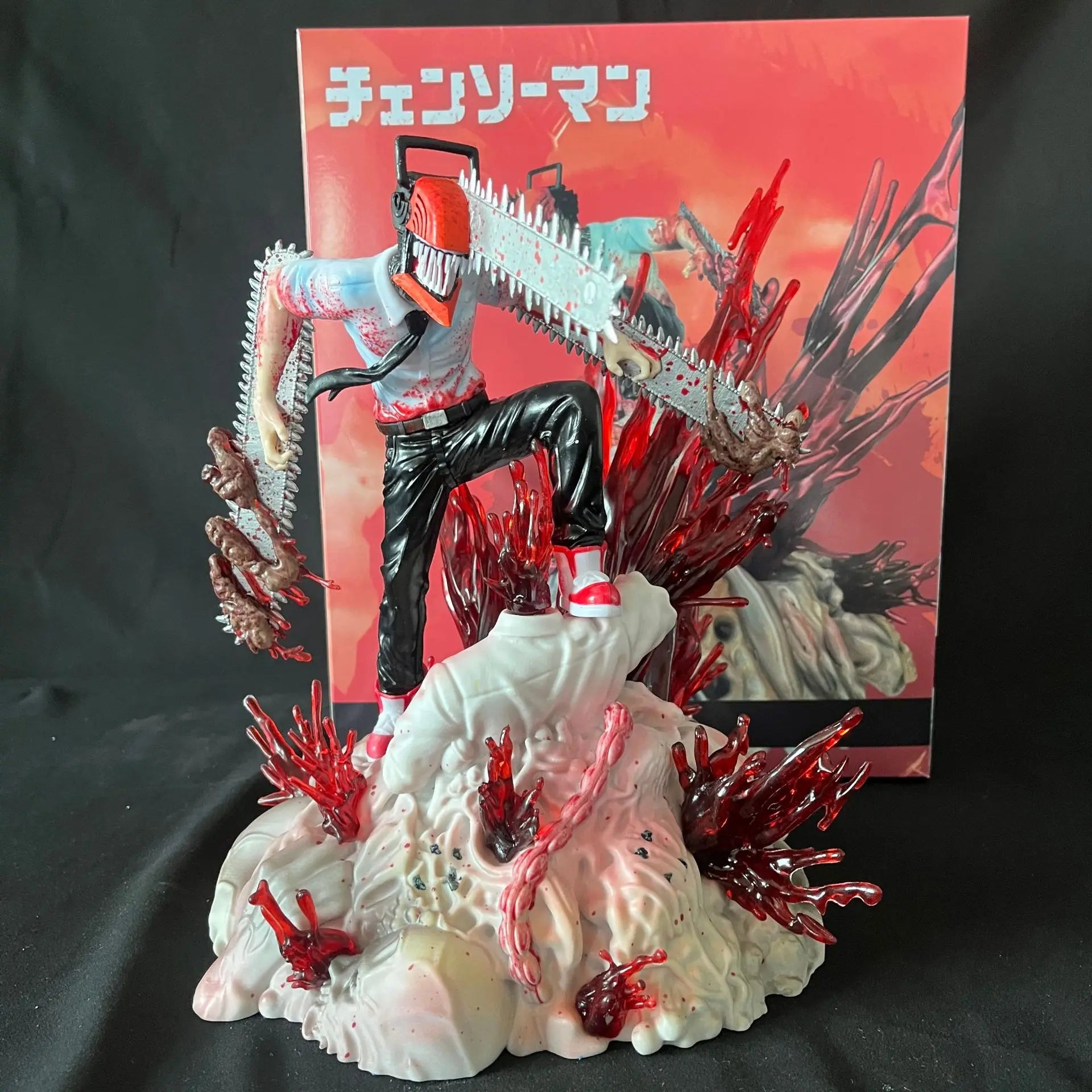 29cm Chainsaw Man Denji Figure Chainsawman Anime Figures Pvc Statue Pochita Action Figurine Copy Model Doll Decoration Toys Gift