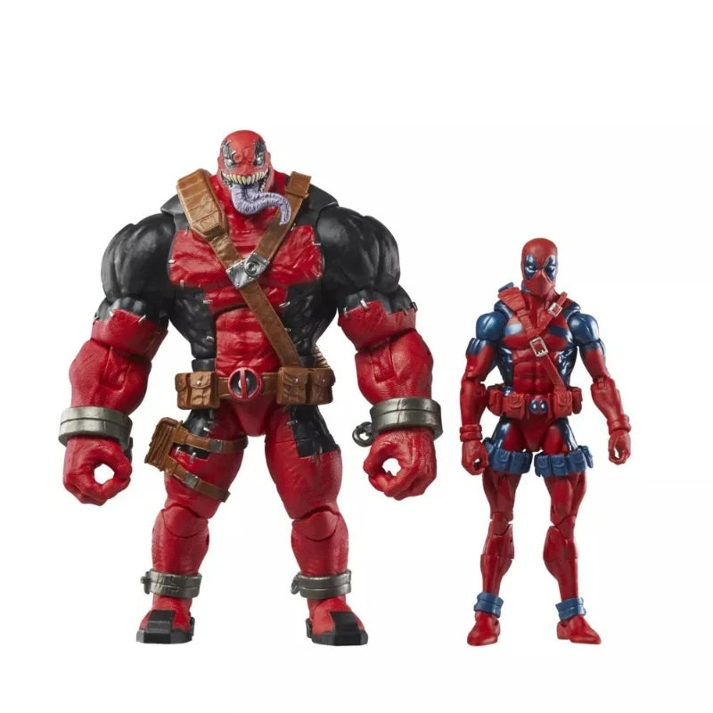 Marvel Venompool Deadpool Posable Action Figure Set Collectible Jointed Model Doll Desktop Decor For Kids Adults Toy Collectors
