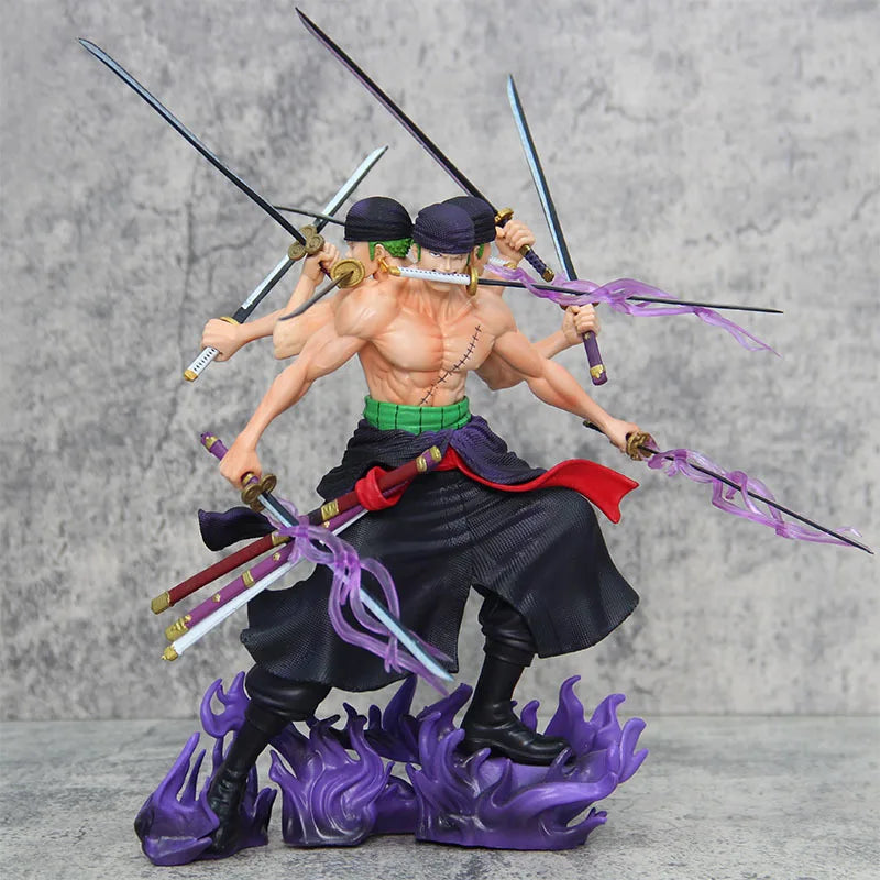 40 cm Anime-Figuren One Piece Roronoa Zoro Actionfiguren PVC-Modell Anime-Umgebende Charaktere Ornamente für Jungen-Geburtstagsgeschenke